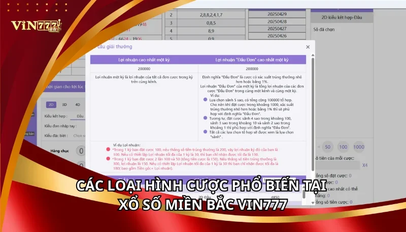 Xổ Số Miền Bắc Vin777: Các Hình Thức Tham Gia Và Mẹo 6 Các loại hình cược phổ biến tại Xổ số miền Bắc Vin777
