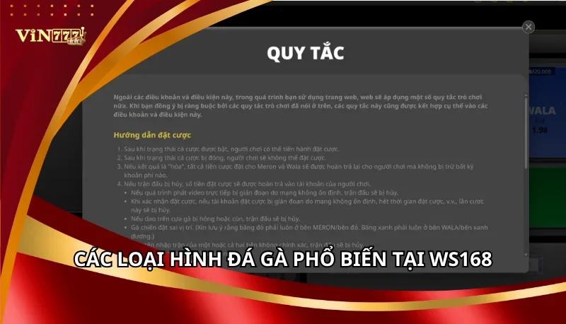 WS168 Đá Gà Vin777: Các Loại Hình Và Bí Quyết Chơi Hiệu Quả 6 Các loại hình đá gà phổ biến tại WS168