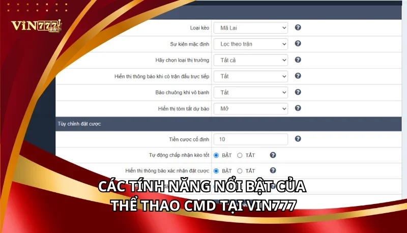 Thể Thao CMD Vin777 - Sôi Động Đấu Trường Và Bùng Nổ 6 Các tính năng nổi bật của Thể Thao CMD tại Vin777