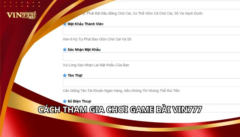 Cách tham gia chơi Game bài Vin777
