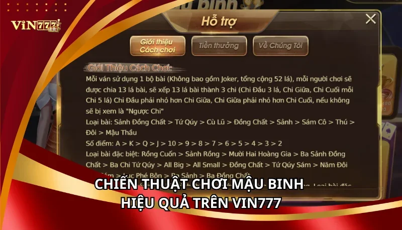 Mậu Binh Vin777 - Đấu Trí Đỉnh Cao, Săn Thưởng Cực Lớn 7 Chiến thuật chơi Mậu Binh hiệu quả trên Vin777
