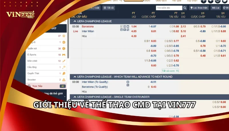 Thể Thao CMD Vin777 - Sôi Động Đấu Trường Và Bùng Nổ 5 Giới thiệu về Thể Thao CMD tại Vin777