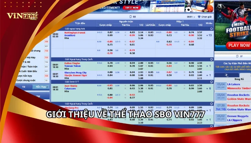 Thể Thao SBO Vin777: Các Loại Cược Và Chiến Lược Thắng 5 Giới thiệu về Thể Thao SBO Vin777