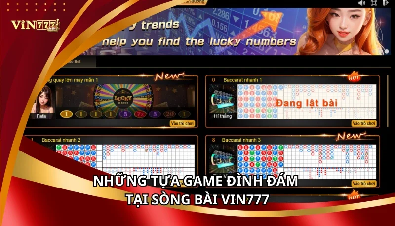 Những tựa game đình đám tại Sòng bài Vin777
