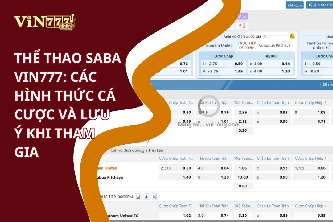Các hình thức cá cược Thể thao SABA
