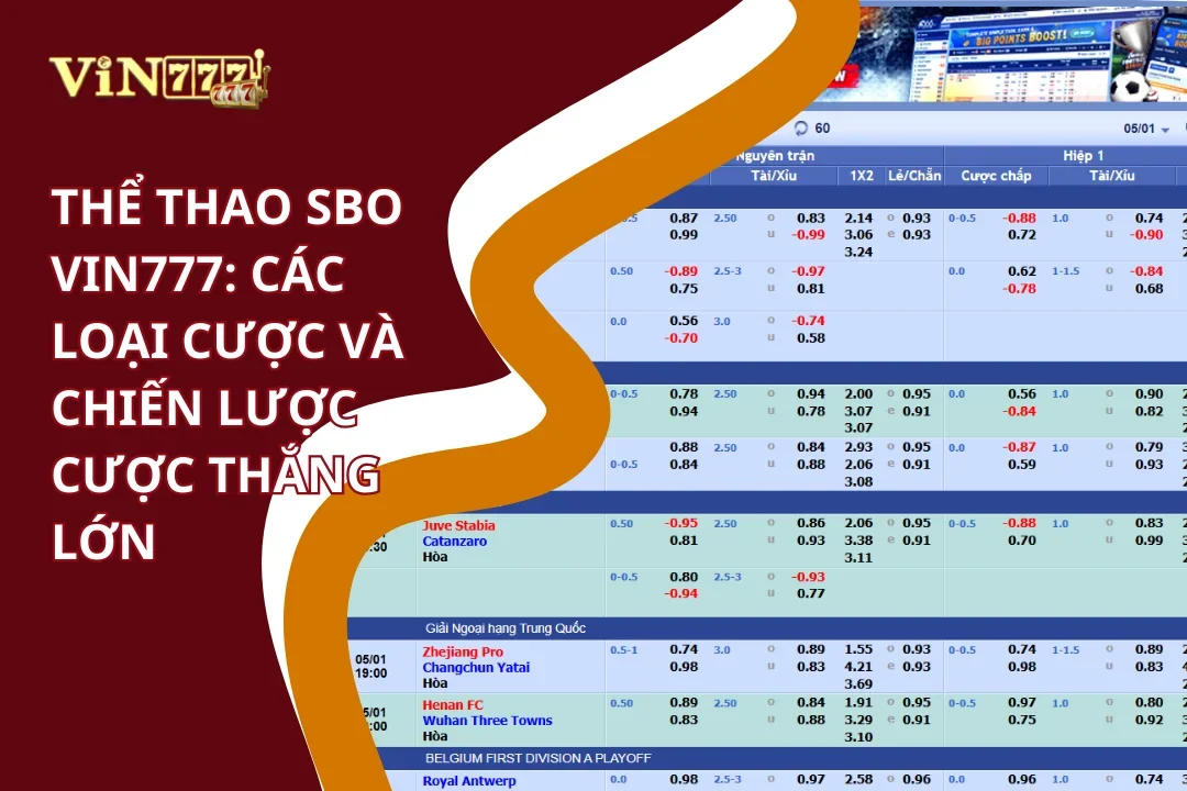 Các loại cược và chiến lược SBO Thể thao